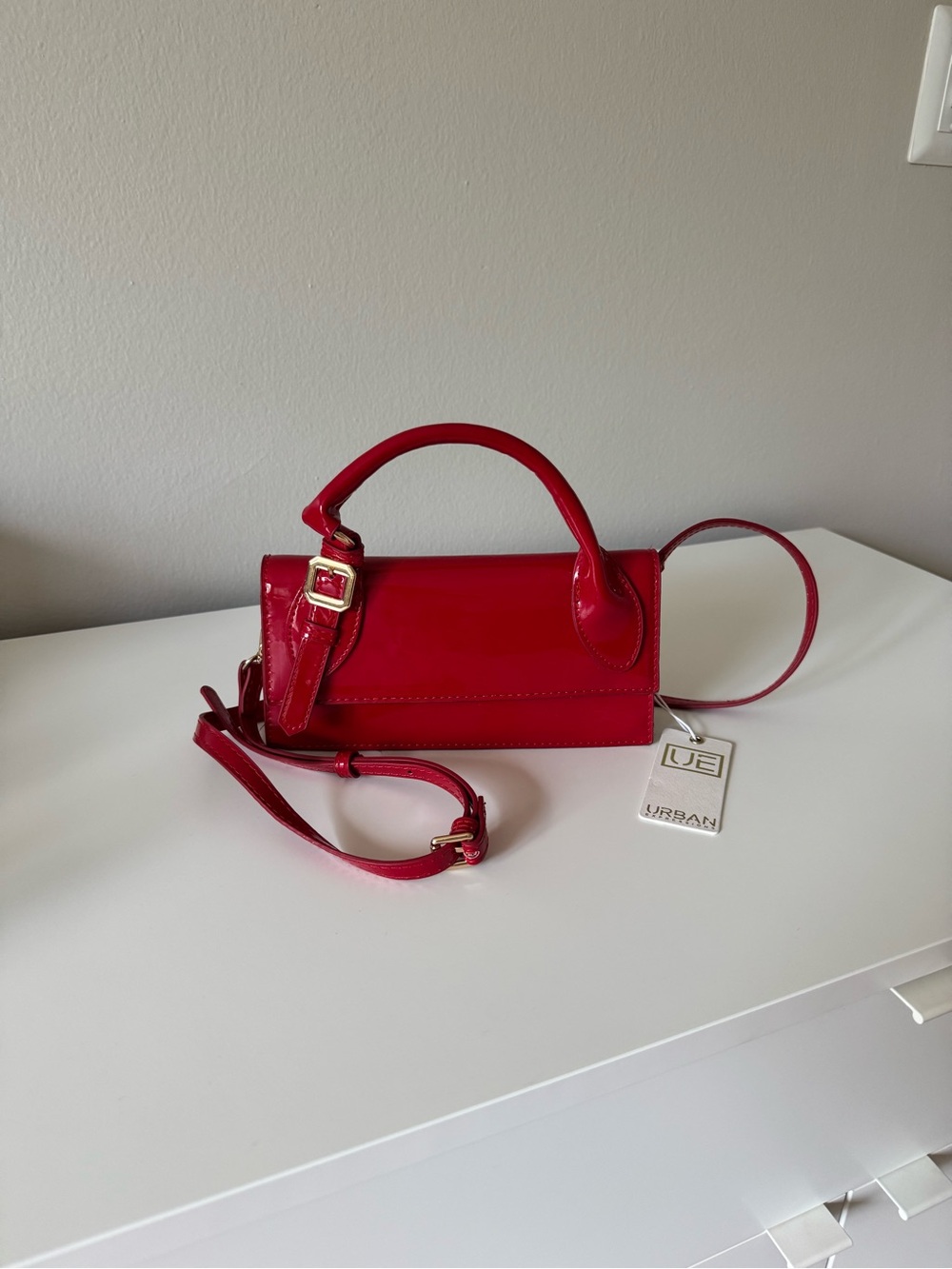 Urban Expressions Red Patent Mini Satchel with Top Handle